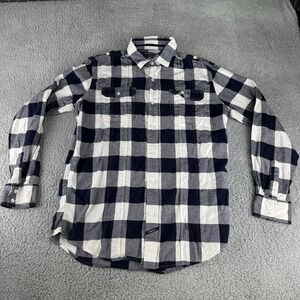 Ecko Unlimited Men's Adult Size LargeButton Shirt Long Sleeve Plaid‎ Blue Work